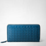 Zip-around wallet in mosaico - blue jeans