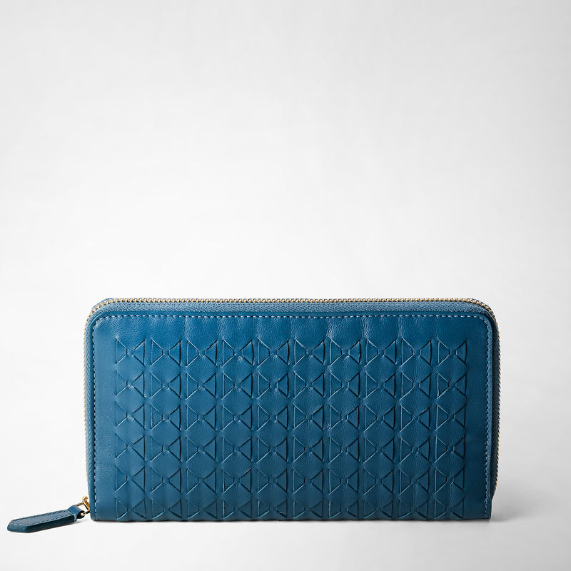 Zip-around wallet in mosaico - blue jeans