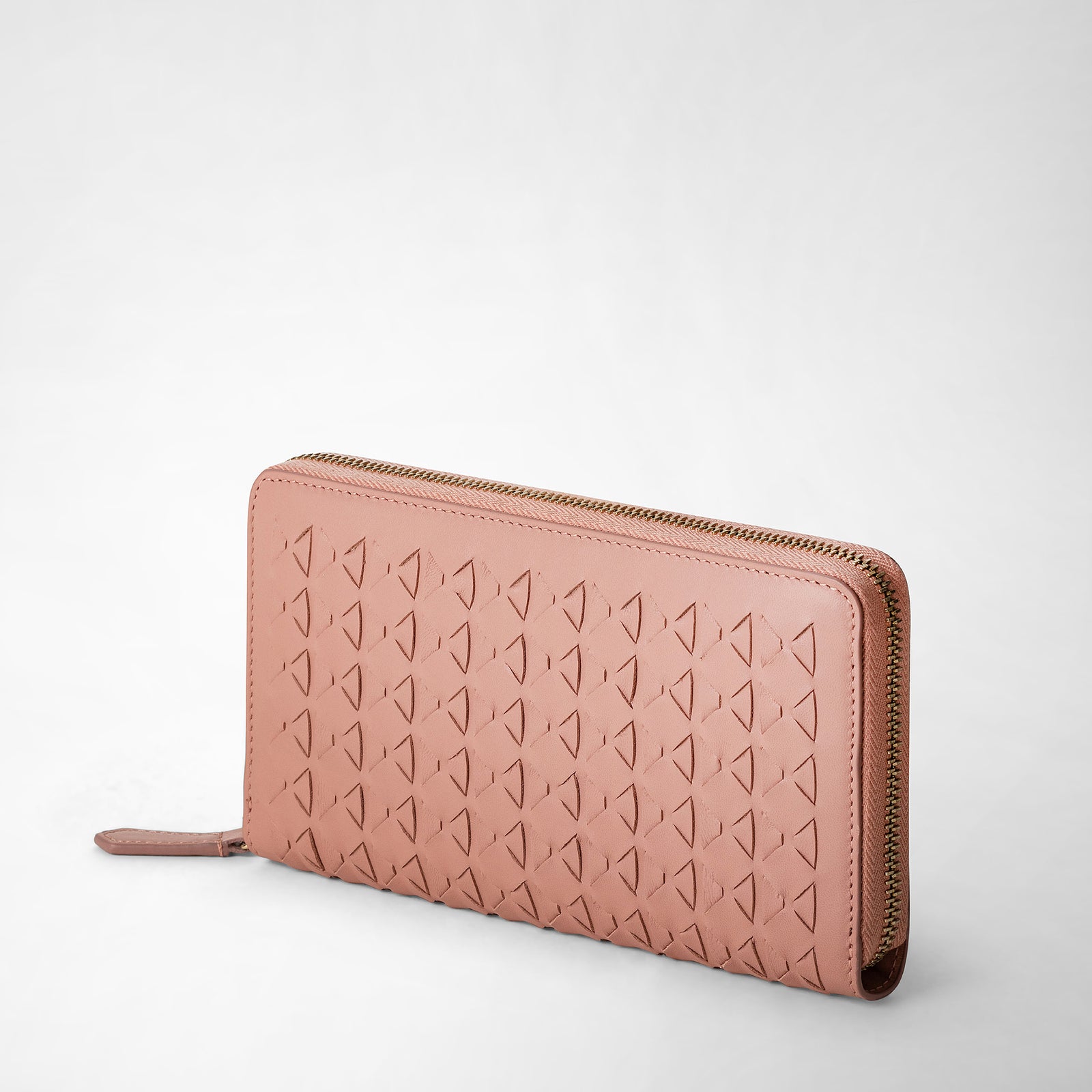 Zip-around wallet in mosaico blush – Serapian Boutique Online