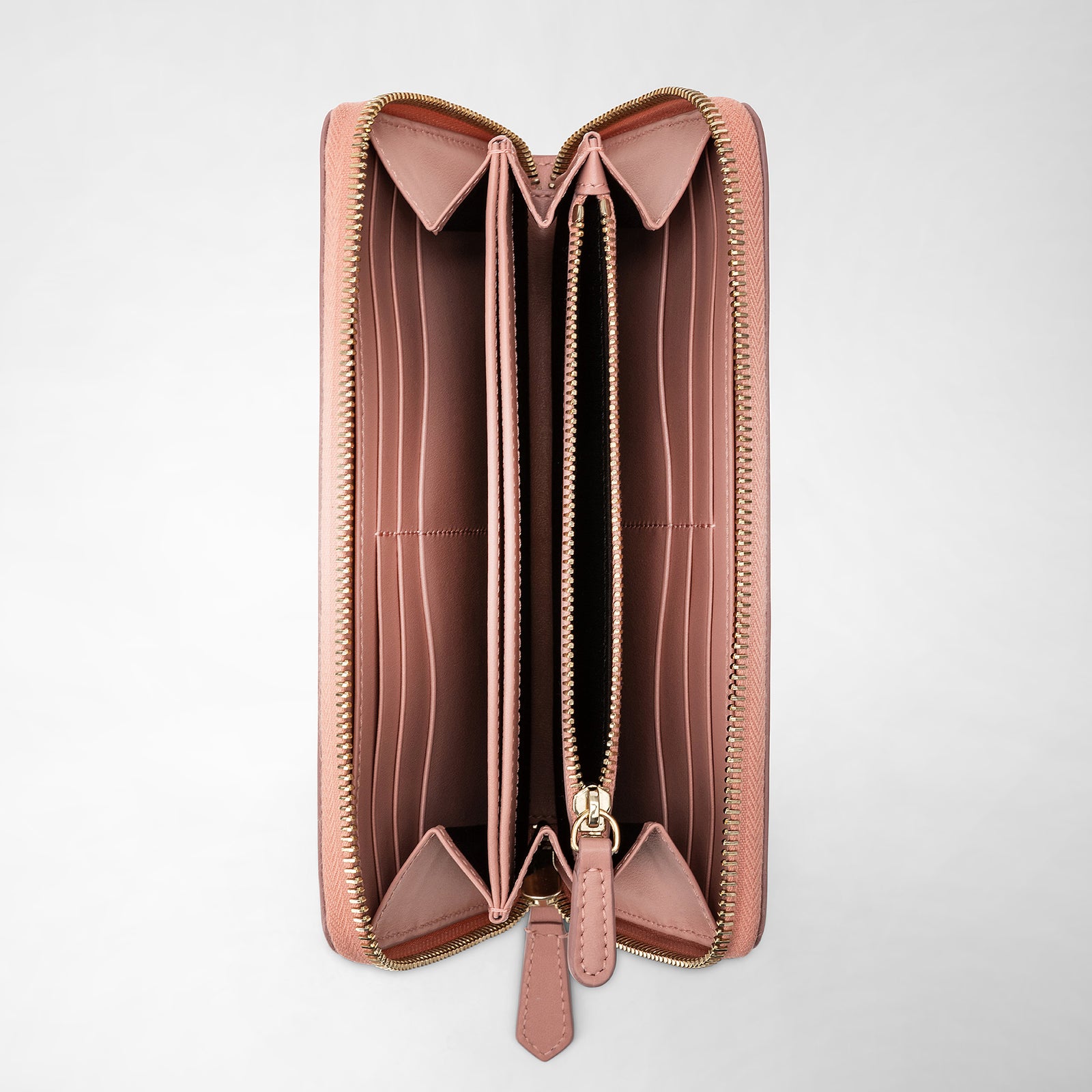 Zip-around wallet in mosaico blush – Serapian Boutique Online