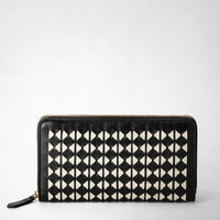 ZIP-AROUND WALLET IN MOSAICO Black/Off-White