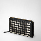 Zip-around wallet in mosaico - black/off-white