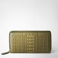 ZIP-AROUND WALLET IN MOSAICO Cactus/Light Green