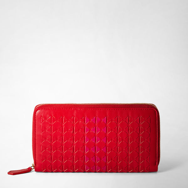 Zip-around wallet in mosaico - red/fuchsia