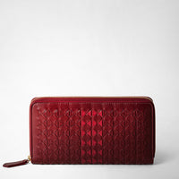 ZIP-AROUND WALLET IN MOSAICO Burgundy/Strawberry