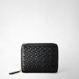 Mini zip wallet in mosaico - black