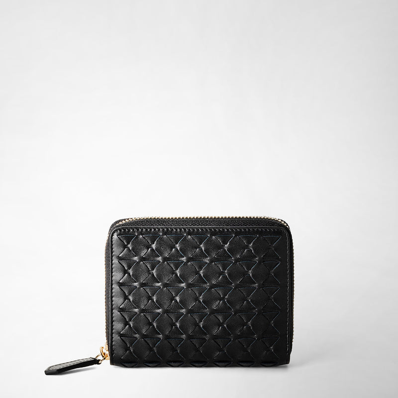 Brieftasche aus mosaico mit kleinem reissverschluss - black