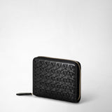 Mini zip wallet in mosaico - black