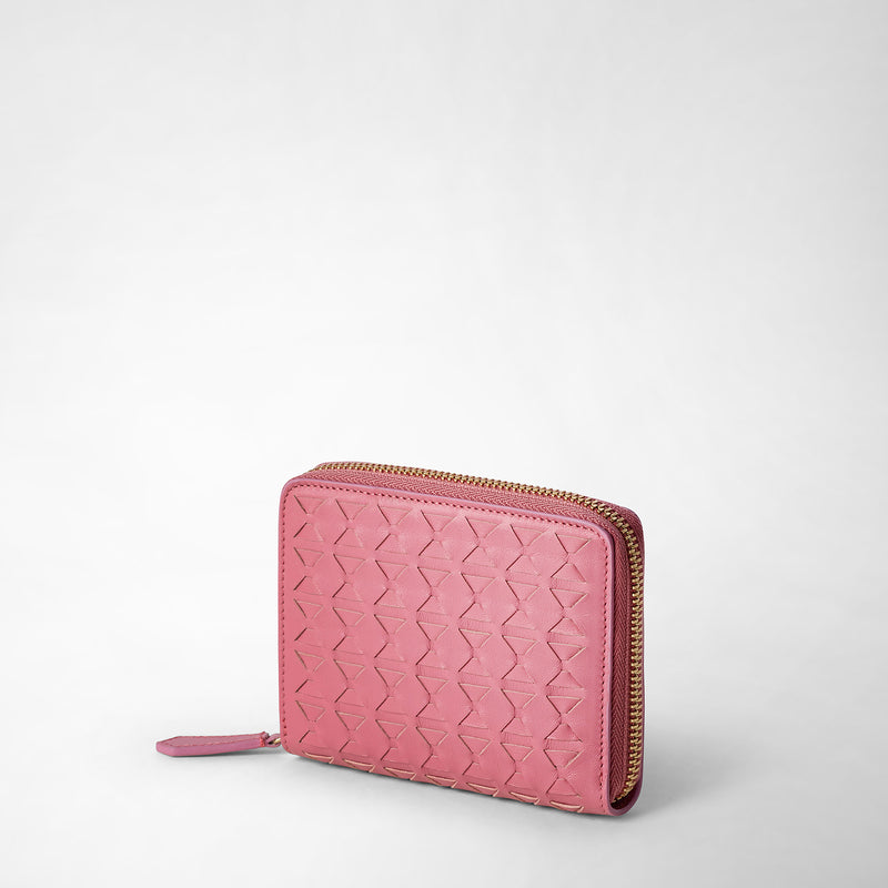 Mini zip wallet in mosaico - petal