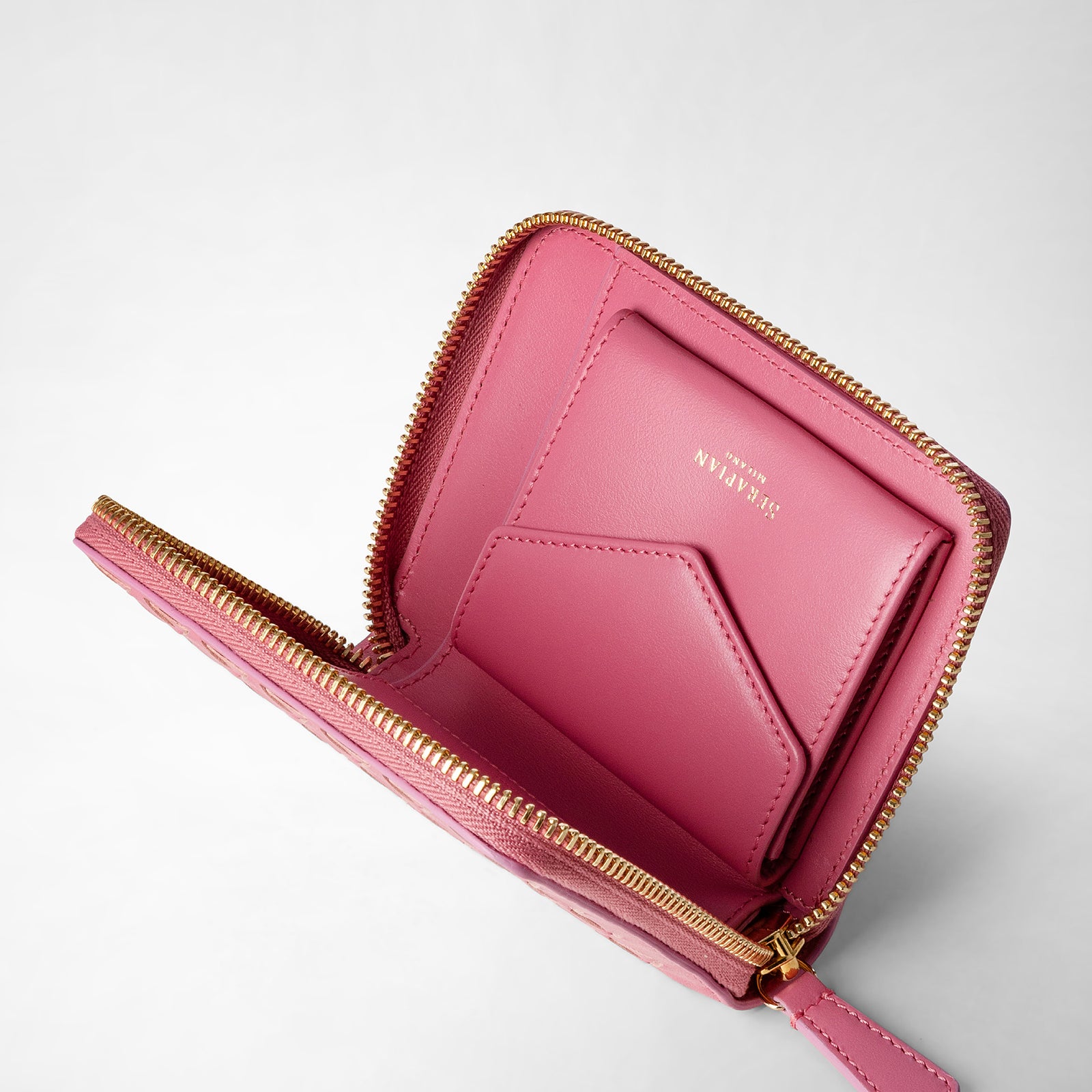 Mini zip wallet in mosaico petal