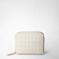 PORTAFOGLIO MINI CON ZIP IN MOSAICO Off-White