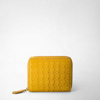MINI ZIP WALLET IN MOSAICO Saffron
