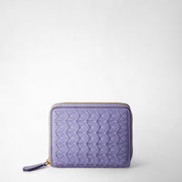 MINI ZIP WALLET IN MOSAICO Lilac