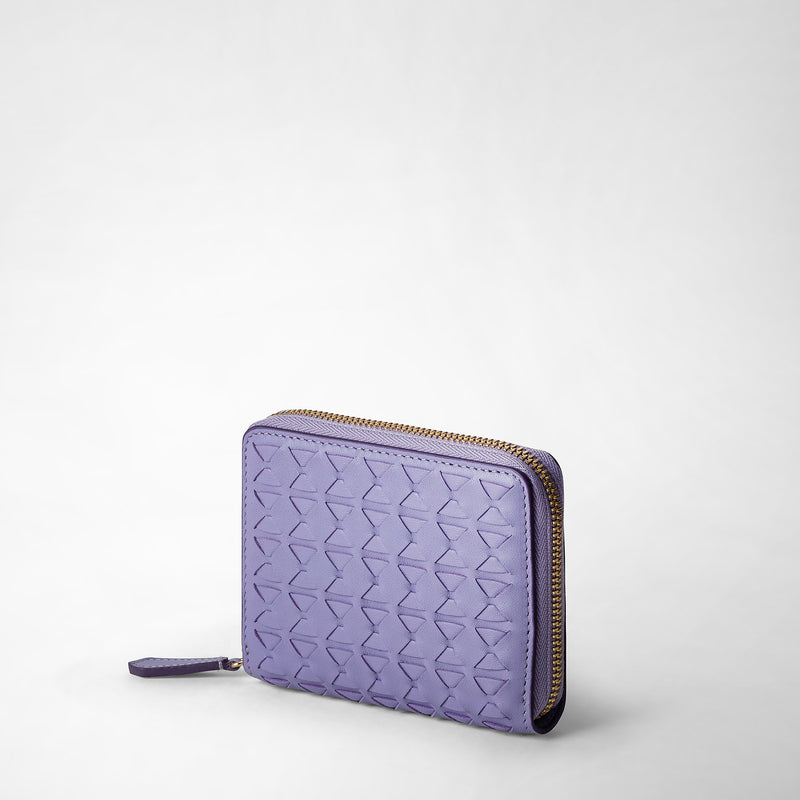 Mini zip wallet in mosaico - lilac