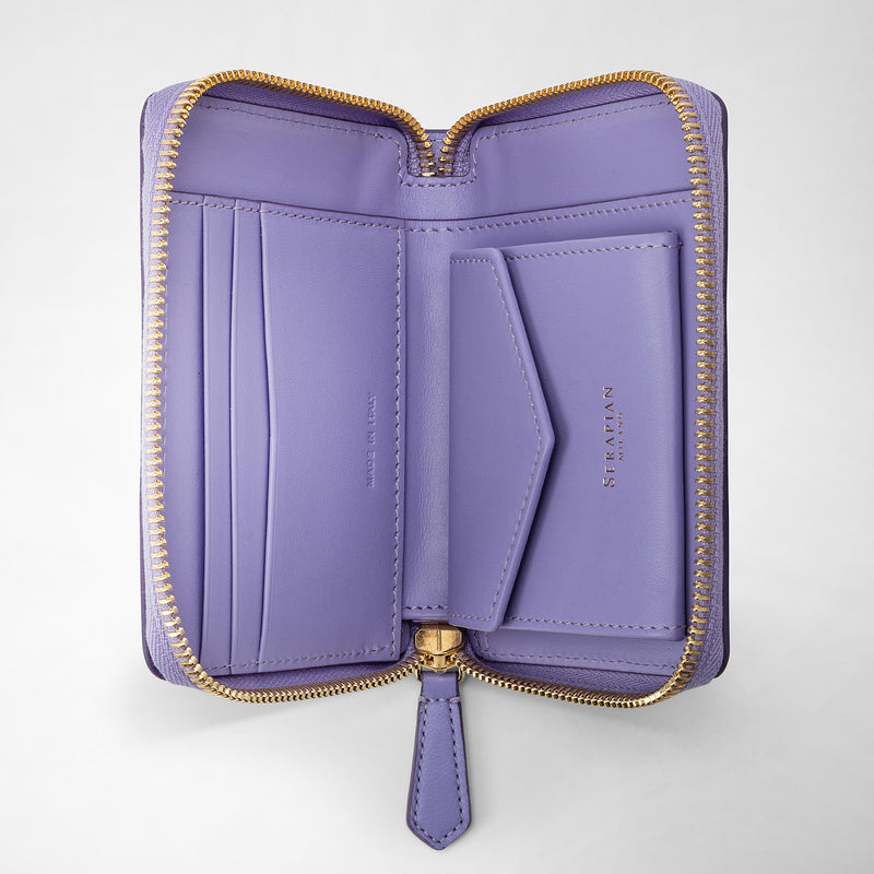 Mini zip wallet in mosaico - lilac