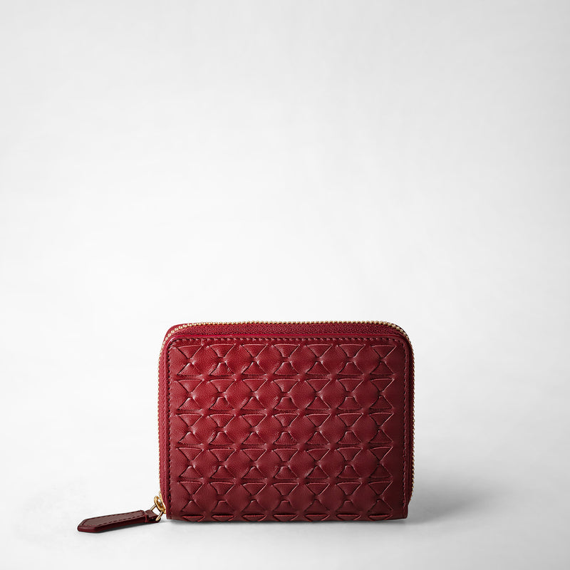 Mini zip wallet in mosaico - burgundy