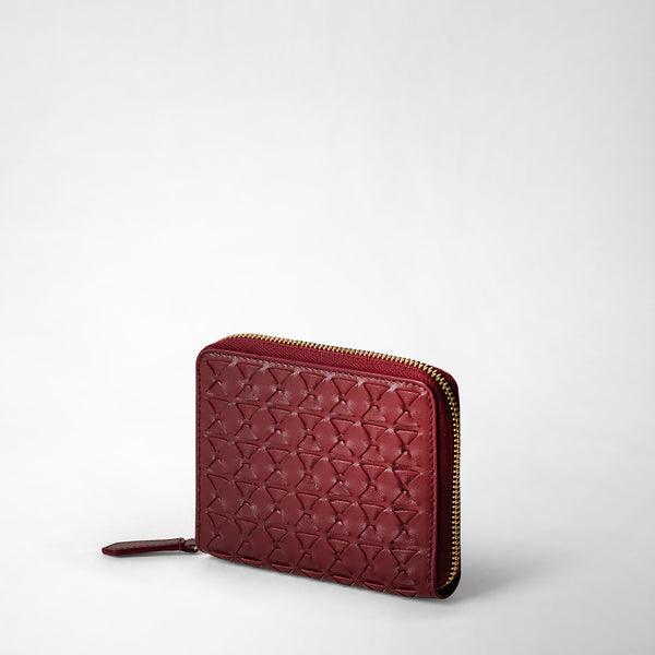 Mini zip wallet in mosaico - burgundy