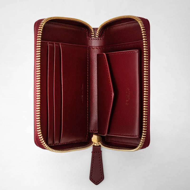 Mini zip wallet in mosaico - burgundy