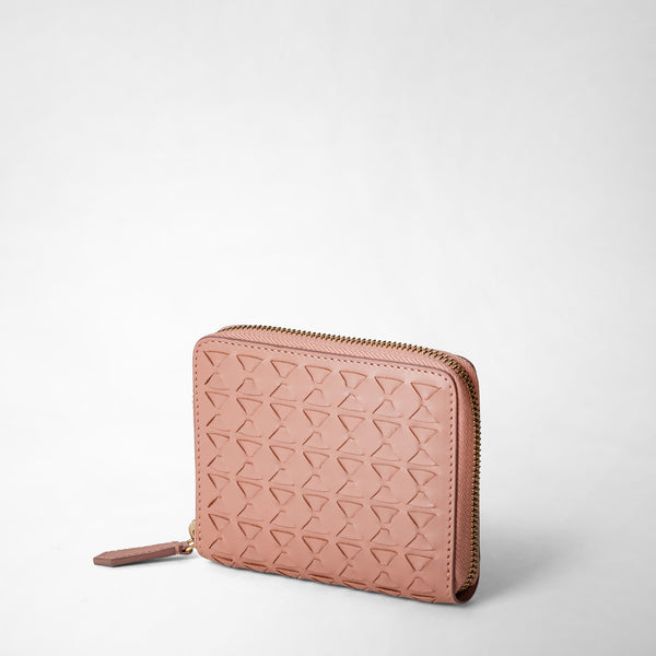 Mini zip wallet in mosaico - blush