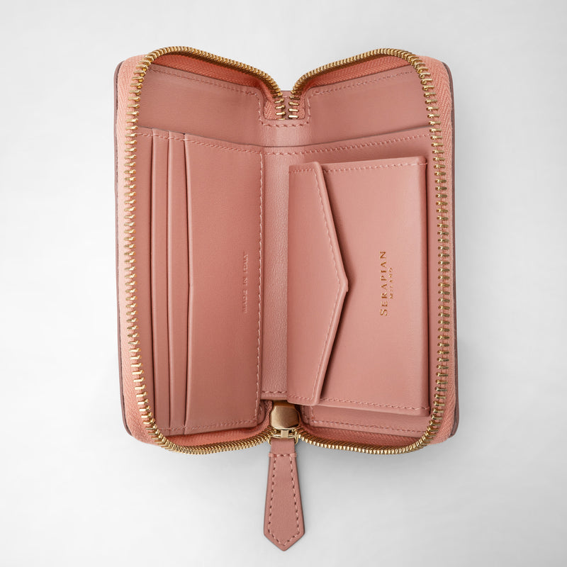 Mini zip wallet in mosaico - blush