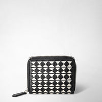 PORTAFOGLIO MINI CON ZIP IN MOSAICO Black/Off-White