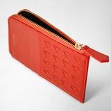 Zip card case in mosaico - coral red