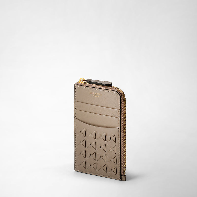 Zip card case in mosaico - sahara