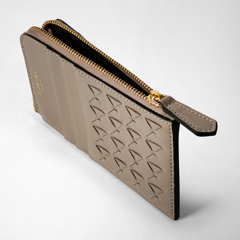 Zip card case in mosaico - sahara