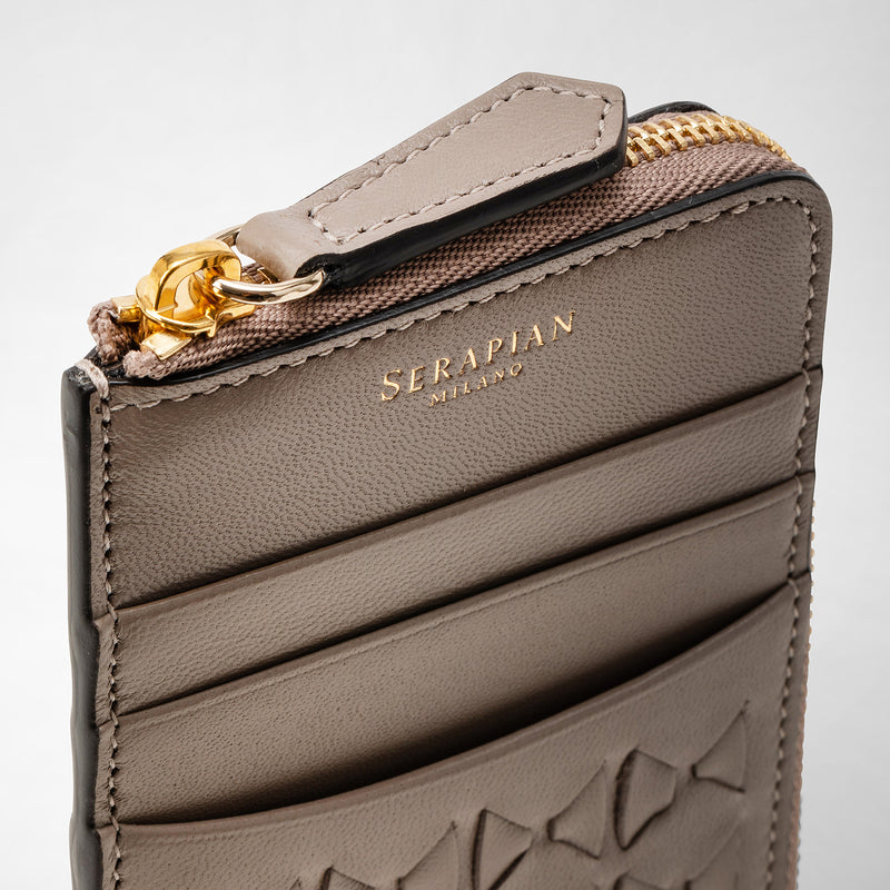 Zip card case in mosaico - sahara