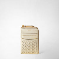 ZIP CARD CASE IN MOSAICO Light Gold