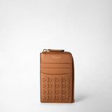 Zip card case in mosaico - tan