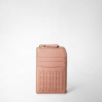 PORTACARTE CON ZIP IN MOSAICO Blush