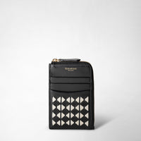 ZIP CARD CASE IN MOSAICO Black/Off-White