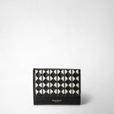 Tri-fold wallet in mosaico - black/off-white