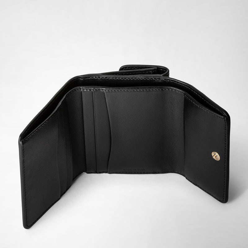 Tri-fold wallet in mosaico - black/off-white