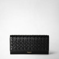 CONTINENTAL WALLET IN MOSAICO Black