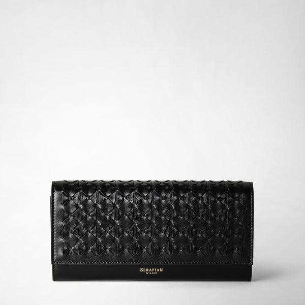 Continental wallet in mosaico - black