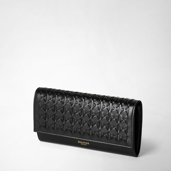 Continental wallet in mosaico - black
