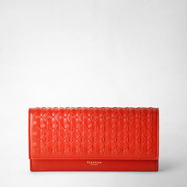 Continental wallet in mosaico - coral red
