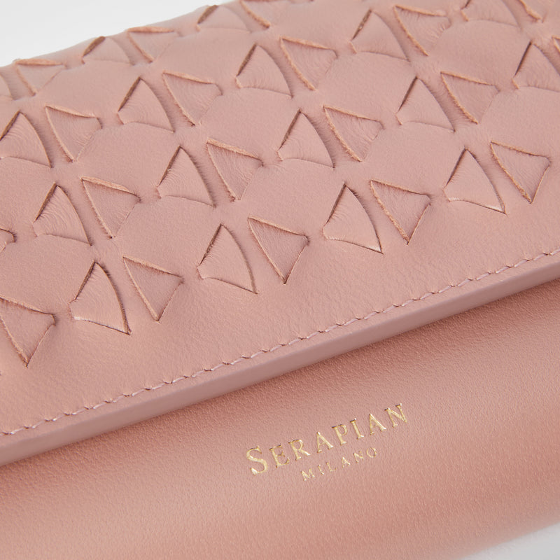 Continental wallet in mosaico - blush