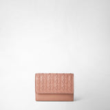 Mini tri-fold wallet in mosaico - blush