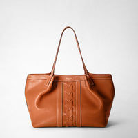 CONSCIOUSLY CRAFTED SMALL SECRET TOTE BAG Cuoio