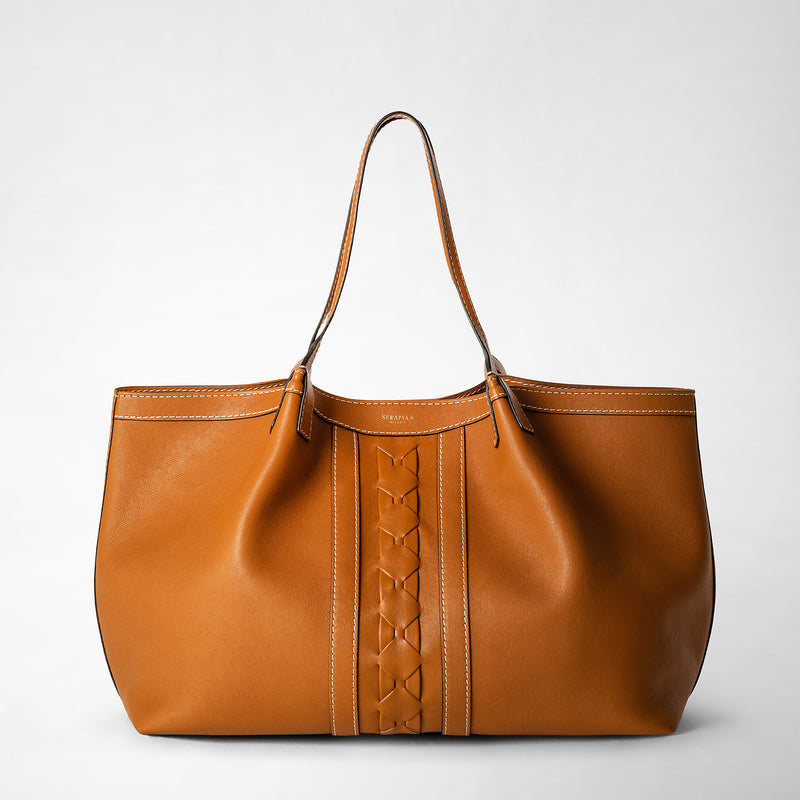 Consciously crafted secret tote bag - cuoio