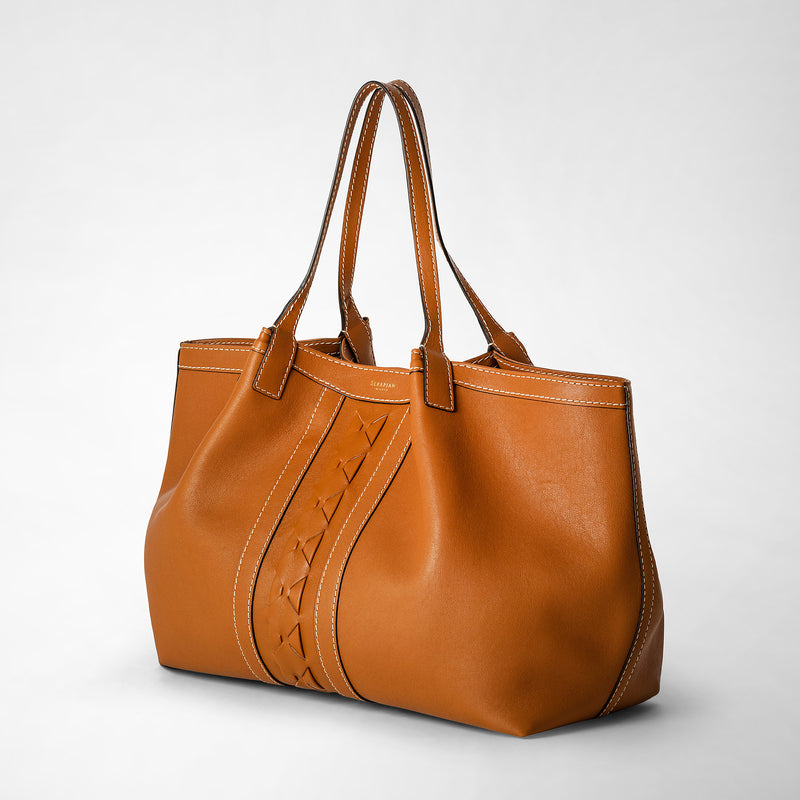 Consciously crafted secret tote bag - cuoio