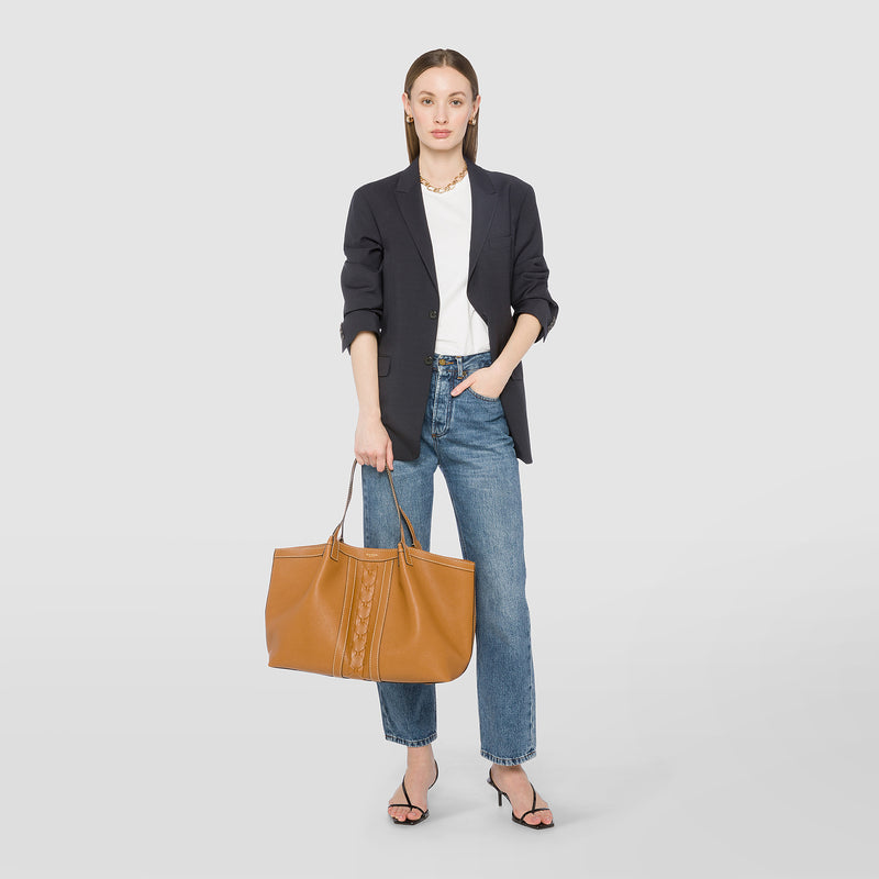 Consciously crafted secret tote bag - cuoio