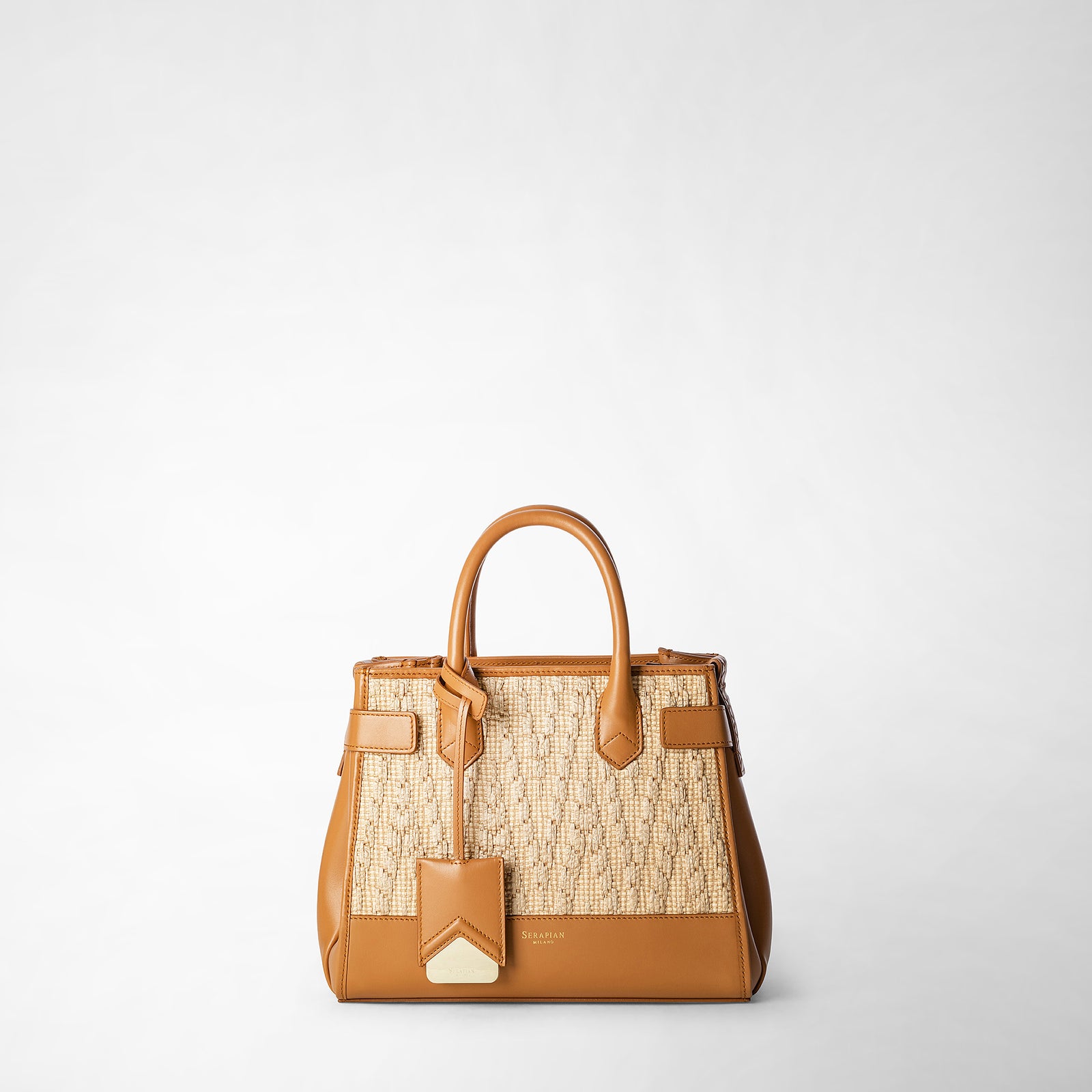 MELINE' HANDBAG IN RAFFIA AND SETA LEATHER