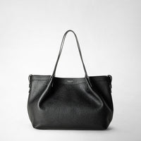 SMALL SECRET TOTE BAG IN RUGIADA LEATHER Black