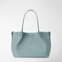 SMALL SECRET TOTE BAG IN RUGIADA LEATHER Azure