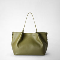 SMALL SECRET TOTE BAG IN RUGIADA LEATHER Cactus