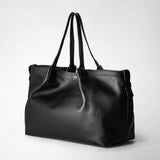 Secret tote bag in rugiada leather - black